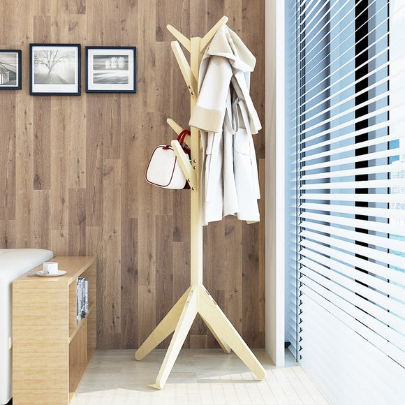 Coat Rack Solid Wood Creative Hanger Floor Bedroom Clothes Rack Simple Modern Simple Hanging Clothes Rack