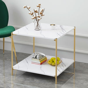 Light Luxury Teapoy Table Simple Small Apartment Muti_function Living Room Double Layer Coffee Table Creative Sofa Bedside Table